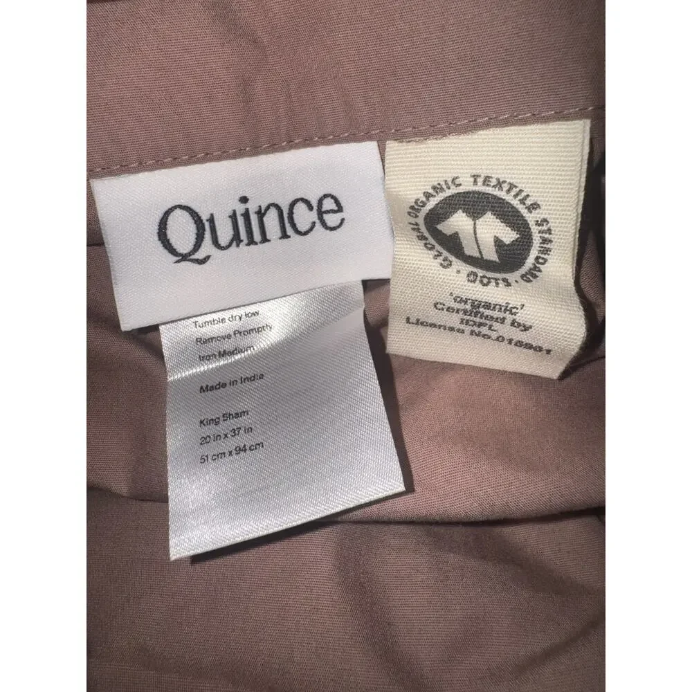 Quince Organic Crisp Percale Duvet Cover Set King Cal King Fig w/ 2 King Shams